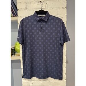 Black Clover Polo Shirt Mens S Blue Asymmetrical Performance Golf Sports Comfort
